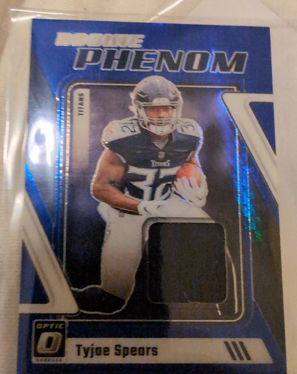 2023 Donruss Optic #RP-TSP Tyjae Spears Rookie Phenom Blue Hyper Titans — front