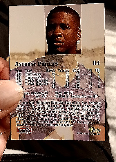 1994 Classic #34 Anthony Phillips — back