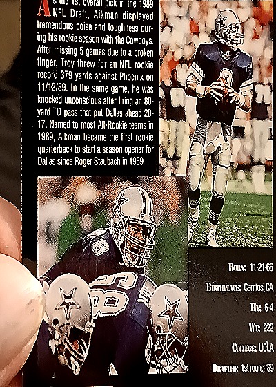1994 Classic NFL Draft #96 Troy Aikman — back