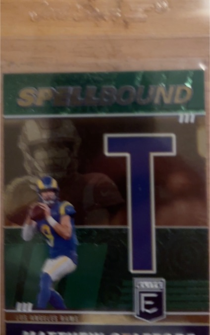 2022 Panini Donruss Elite Spellbound Green Letter T #SB-MS2 Matthew Stafford — front
