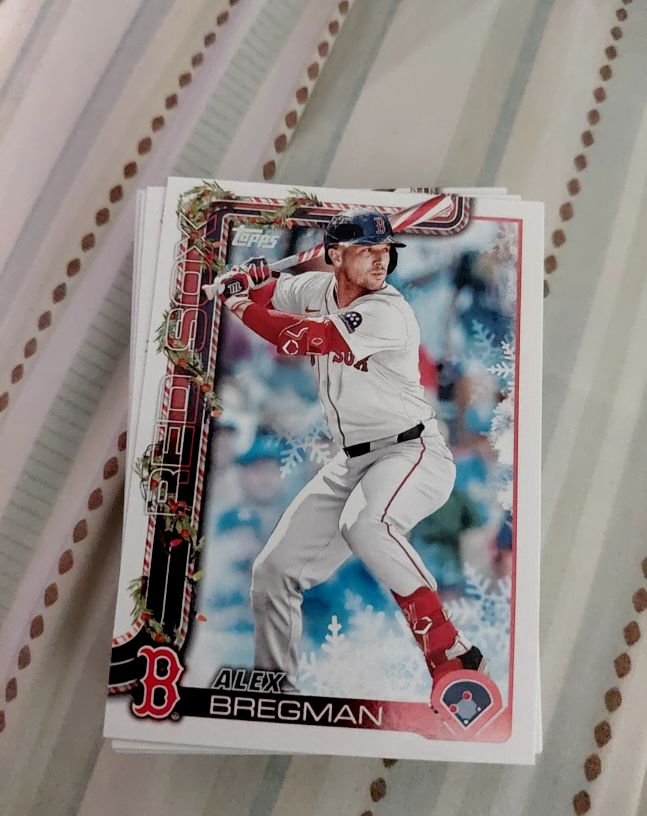 2025 Topps Holiday #H154 Alex Bregman Candy Cane Bat — front