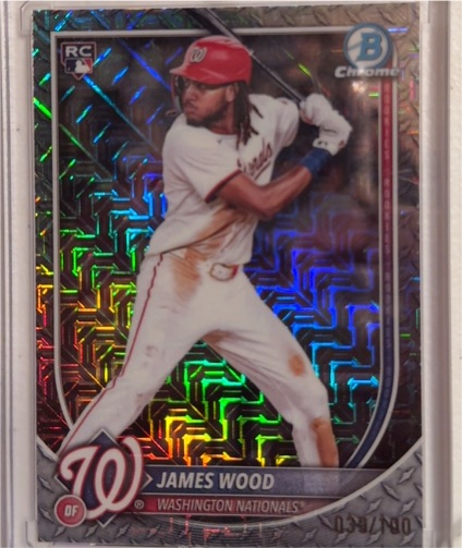 2025 Bowman Chrome #29 James Wood Mojo Refractor Rookie Washington Nationals — front