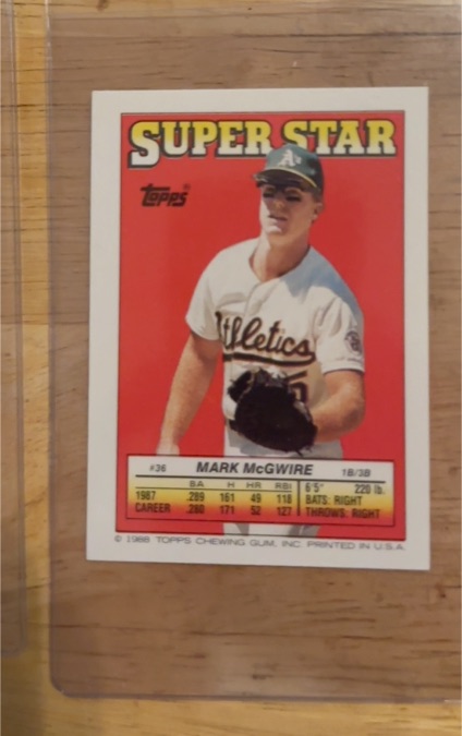 1988 Topps #36 Mark McGwire — front