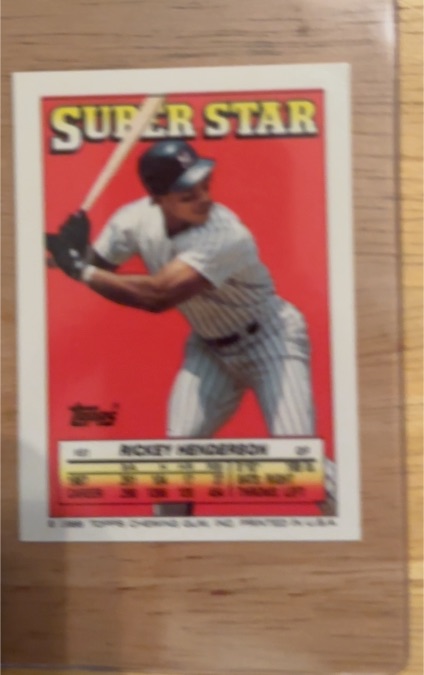 1988 Topps Stickers Super Star #51 Rickey Henderson — front