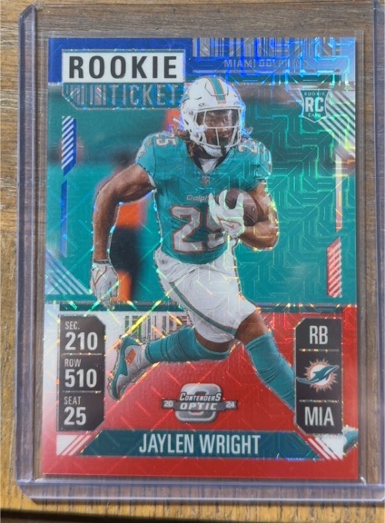 2024 Panini Contenders Optic Rookie Ticket #76 Jaylen Wright — front