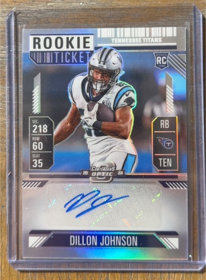 2024 Panini Contenders Optic #151 Dillon Johnson Rookie Ticket Auto — front