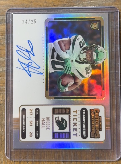 2022 Panini Contenders Rookie Ticket Auto Breece Hall #105 — front