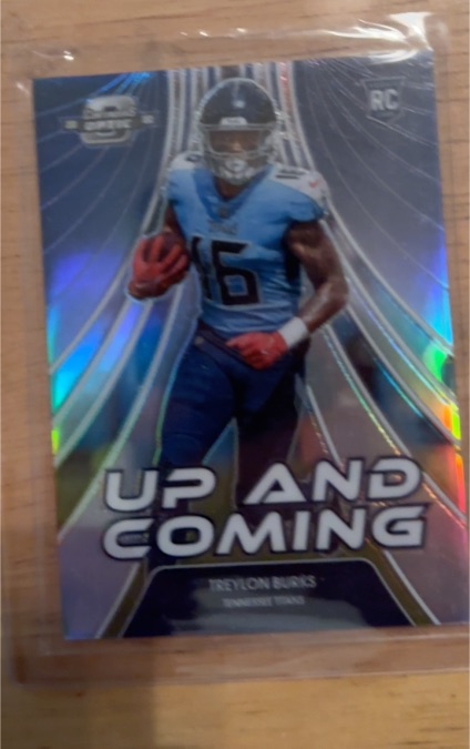 2022 Panini Contenders Optic #UC-16 Treylon Burks Up and Coming Silver Prizm — front