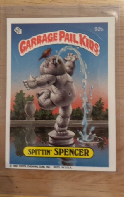 1986 Topps Garbage Pail Kids Series 3 #92b Spittin' Spencer — front