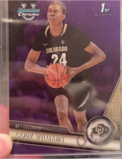2023-24 Bowman University Chrome #16 Cody Williams — front