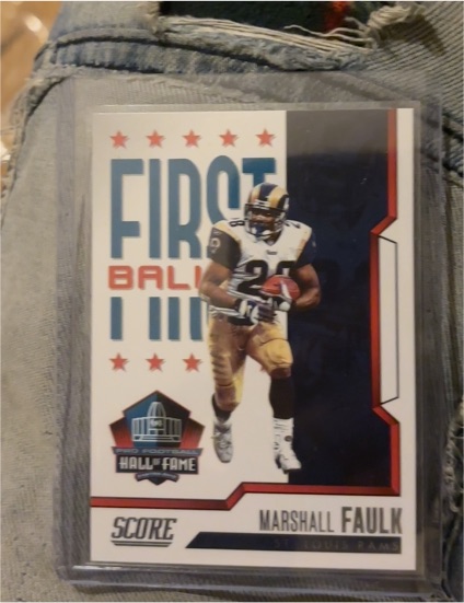 2023 Score First Ballot #8 Marshall Faulk — front