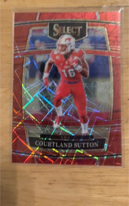 2022 Panini Select Draft Picks #93 Courtland Sutton Red Lazer Prizm — front