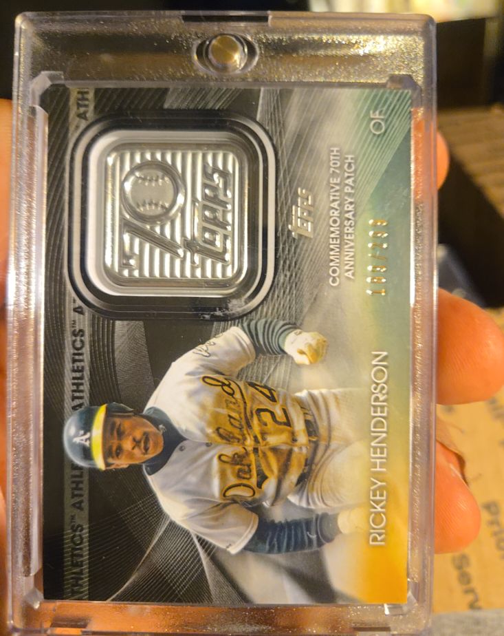 2021 Topps Commemorative 70th Anniversary Patch #T70P-RH Rickey Henderson — front