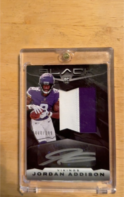2023 Panini Black - Rookie Patch Autographs #202 Jordan Addison — front