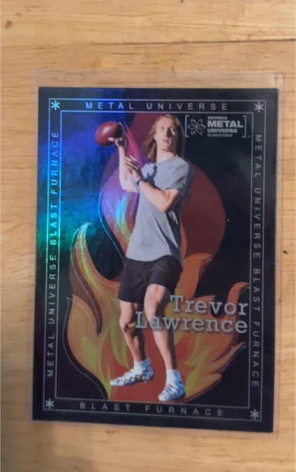 2021 Skybox Metal Universe Champions Blast Furnace #BF-15 Trevor Lawrence — front