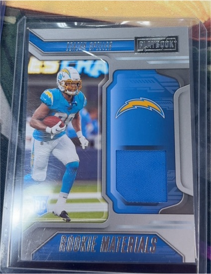 2022 Panini Playbook #RM-16 Isaiah Spiller Rookie Materials Patch — front