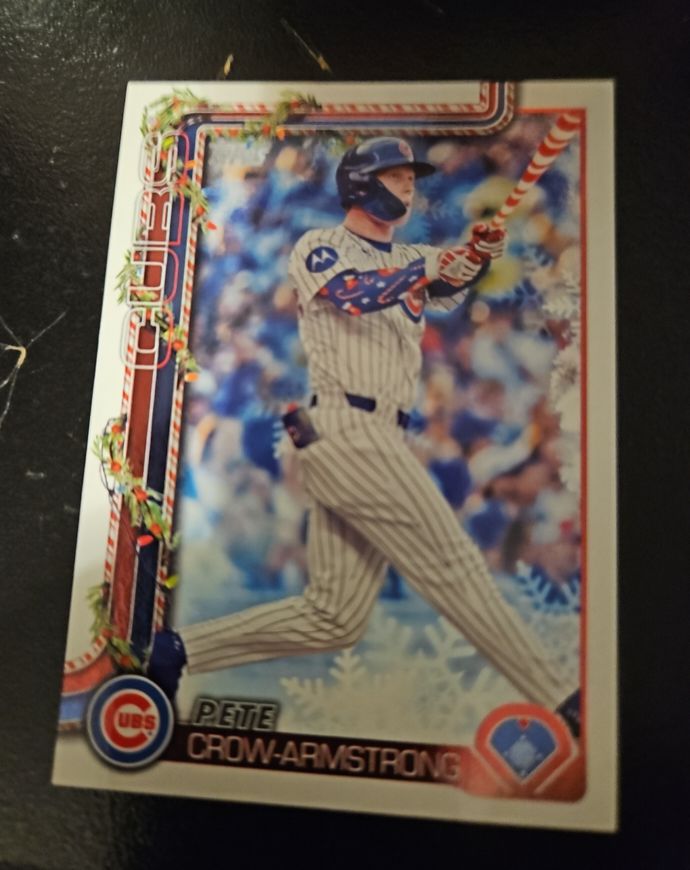 2025 Topps Holiday #H41 Pete Crow-Armstrong Candy Cane Bat Variation — front