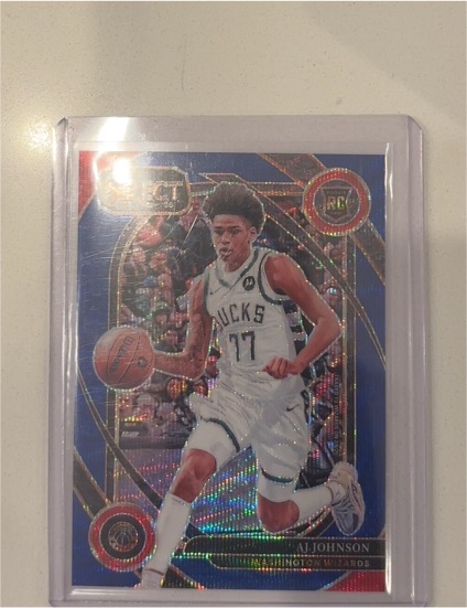 2024-25 Panini Select AJ Johnson Courtside Neon Orange Pulsar Rookie RC — front