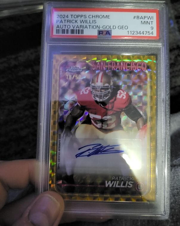 2024 Topps Chrome #BAPWI Patrick Willis Auto Variation Gold Geo — front