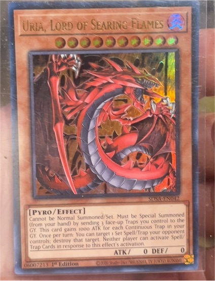 2020 Yu-Gi-Oh! SDSA-EN042 Uria, Lord of Searing Flames — front