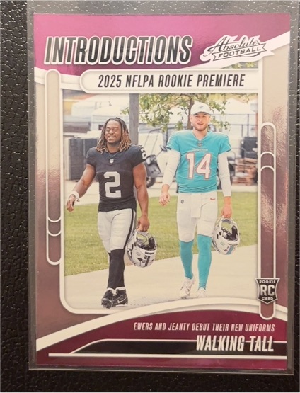 2025 Panini Absolute Introductions #I-QES Quinn Ewers and Ashton Jeanty Walking Tall — front