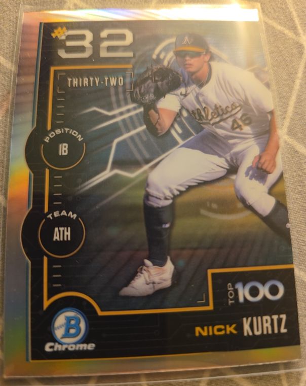 2025 Bowman Chrome Top 100 #BTP-32 Nick Kurtz — front
