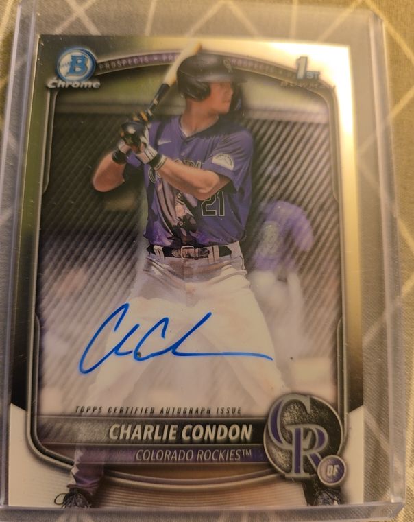 2025 Bowman Chrome Prospect Autographs #CPA-CC Charlie Condon — front