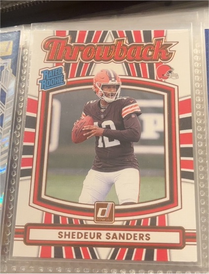 2025 Panini Donruss #2 Shedeur Sanders Rated Rookie Throwback — front