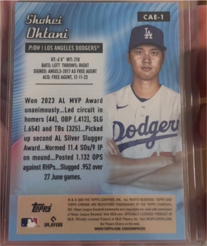 2024 Topps Chrome #CAE-1 Shohei Ohtani — front