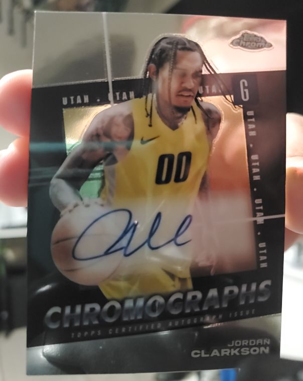 2023-24 Topps Chrome #C-JC Jordan Clarkson Chromographs Autograph — front