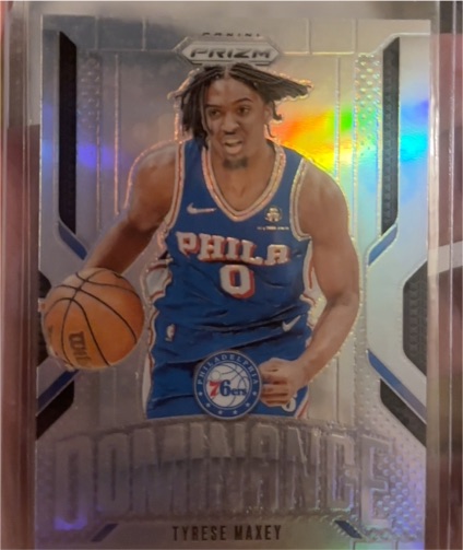 2024-25 Panini Prizm #24 Tyrese Maxey Dominance Silver Prizm — front