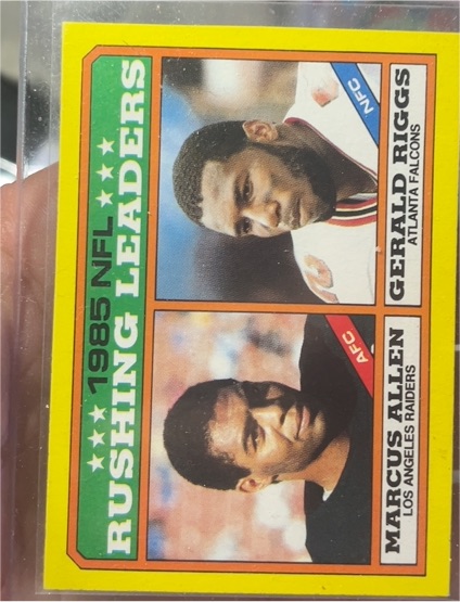 1986 Topps #227 Marcus Allen / Gerald Riggs — front