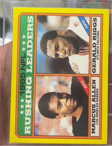 1986 Topps #227 Marcus Allen / Gerald Riggs — front