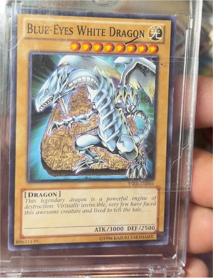 1996 Yu-Gi-Oh! #YSKR-EN001 Blue-Eyes White Dragon — front