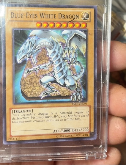 1996 Yu-Gi-Oh! #YSKR-EN001 Blue-Eyes White Dragon — front