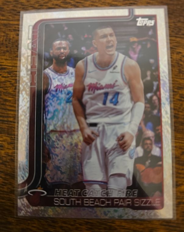 2025-26 Topps #284 Heat Catch Fire South Beach Pair Sizzle Tyler Herro — front