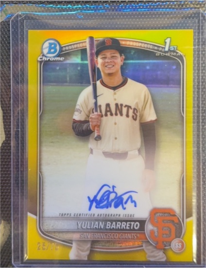 2025 Bowman Chrome #CPA-YU Yulian Barreto — front