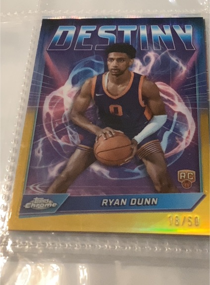 2024-25 Topps Chrome #D-20 Ryan Dunn Destiny Gold Geometric Refractor — front