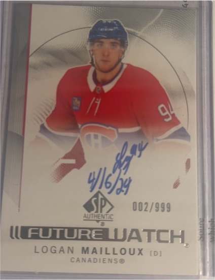2024-25 SP Authentic Future Watch Auto #152 Logan Mailloux — front