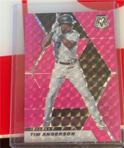 2021 Panini Mosaic Pink Camo Prizm #20 Tim Anderson — front
