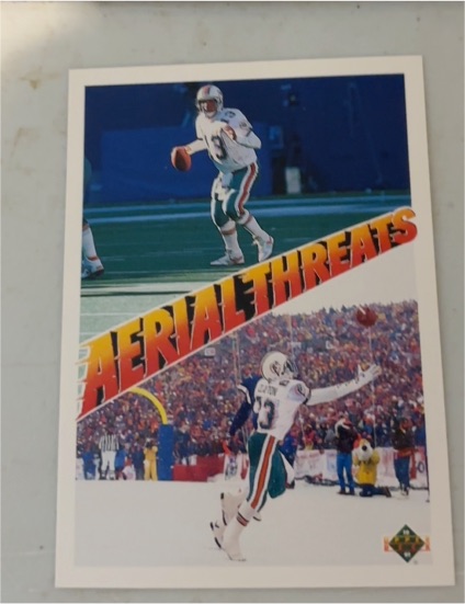 1991 Upper Deck #34 Dan Marino / Mark Clayton — front