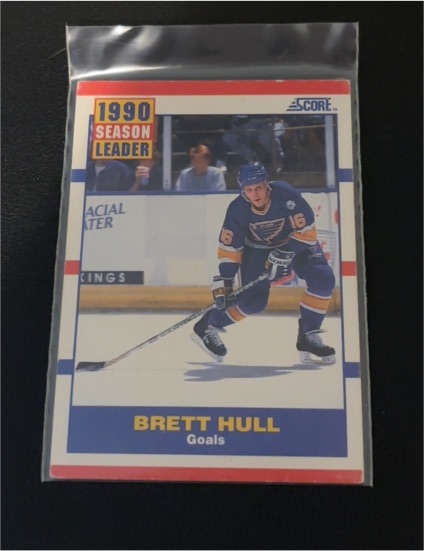 1990-91 Score #351 Brett Hull Season Leader Goals — front