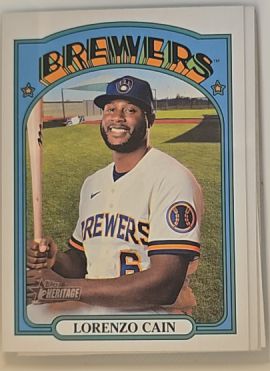 2021 Topps Heritage #660 Lorenzo Cain — front