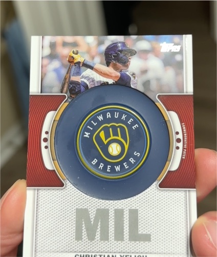 2023 Topps Series 1 Team Logo Patch Relic #TLP-CY Christian Yelich — front