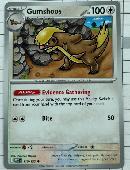 2025 Pokemon ME01: Mega Evolution #110 Gumshoos — front
