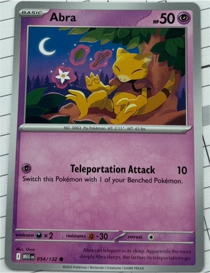 2025 Pokémon ME01: Mega Evolution #054 Abra — front