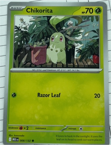 2025 Pokemon Mega Evolution #008 Chikorita — front