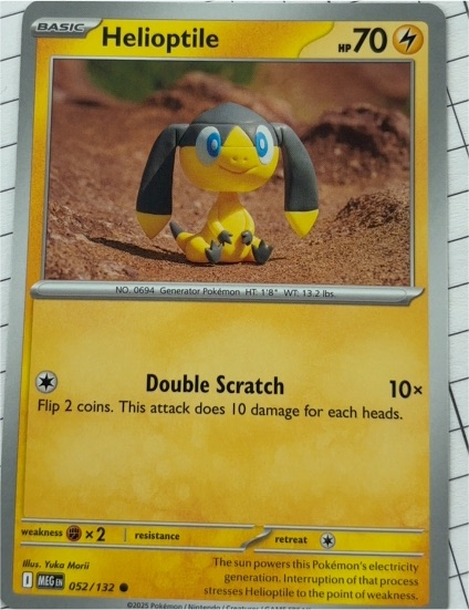 2025 Pokémon ME01: Mega Evolution #052 Helioptile — front