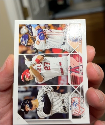 2023 Topps #246 Aaron Judge / Mike Trout / Yordan Alvarez — front