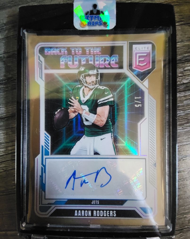 2025 Panini Elite Back to the Future #1/5 Aaron Rodgers — front